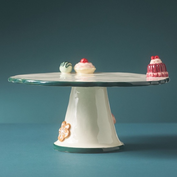 Anthropologie X Holifaye 3d Christmas pastry cake stand